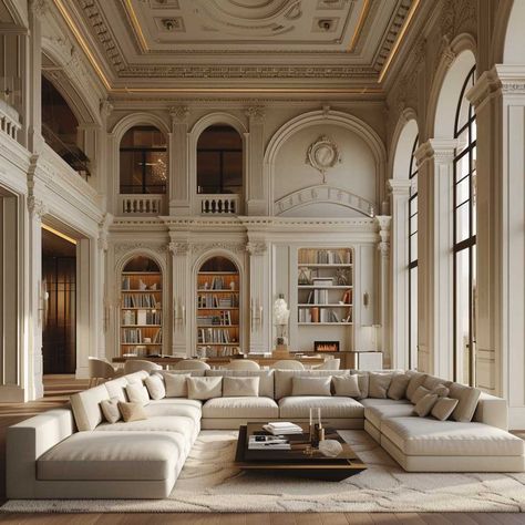 French Mansion Living Room, Old French Living Room, Chateau Inspired Homes, Old Money House Living Room, Modern Classic Aesthetic, Old Money Living Room Aesthetic, French Chateau Living Room, Chateau Living Room, French Style Home Interior