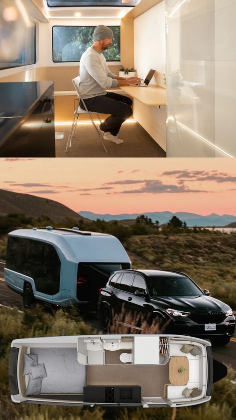 Camping Car Design, Luxury Caravans, Travel Trailer Floor Plans, House Van, Mini Caravan, Camping Trailer Diy, Luxury Campers, Custom Camper Vans, Diy Camper Trailer