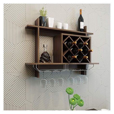 Modern Wall Wine Rack, Wine Wall Display, Restaurant Display, Hangout Space, Creative Kitchen Gadgets, Wine Rack Design, Home Bar Rooms, Bar Unit, Wine Stand