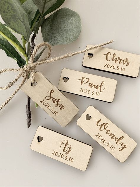 Custom banquet decoration,wedding table card,personalized wooden name card,guests name setting,guest name tag wedding table decoration Wedding Guest Name Cards, Diy Place Settings, Napkin Rings Wedding, Banquet Decorations, Card Table Wedding, Birthday Gift Tags, Wood Wedding Signs, Ring Holder Wedding, Christmas Classic