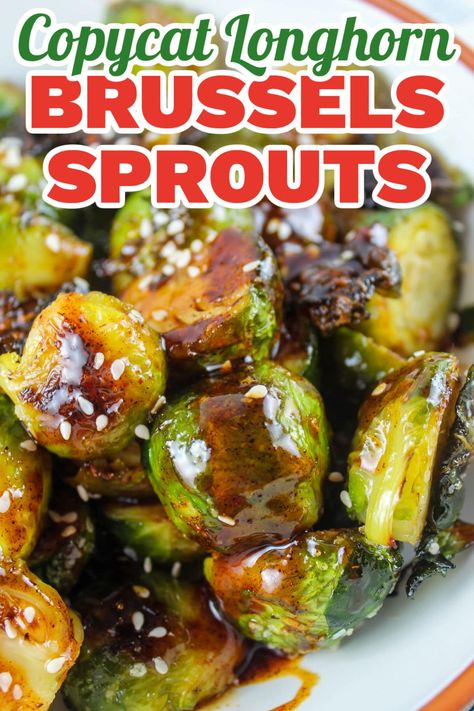 Blackened Brussel Sprouts Recipe, Brussels Sprouts Recipe Vegetarian, Great Brussel Sprout Recipes, Brussel Sprout Pecan Recipes, Steakhouse Vegetable Sides, Spicy Roasted Brussel Sprouts, Perry’s Steakhouse Brussel Sprouts, Sweet And Spicy Brussel Sprout Recipes, Spicy Vegetable Recipes