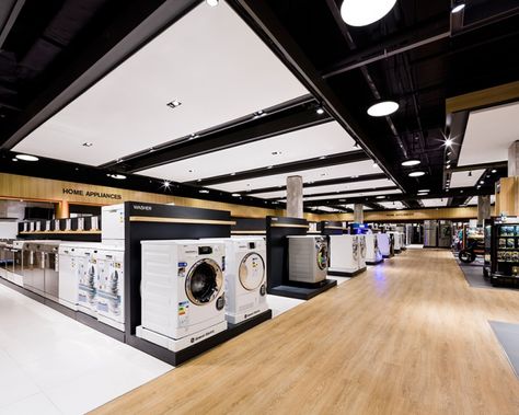 Power Buy store by Whitespace, Bangkok – Thailand » Retail Design Blog Electronics Store Design, Electrical Stores, Electrical Shop, Home Appliance Store, Retail Interior Design, Showroom Interior Design, Electronic Shop, Showroom Design, Retail Store Design