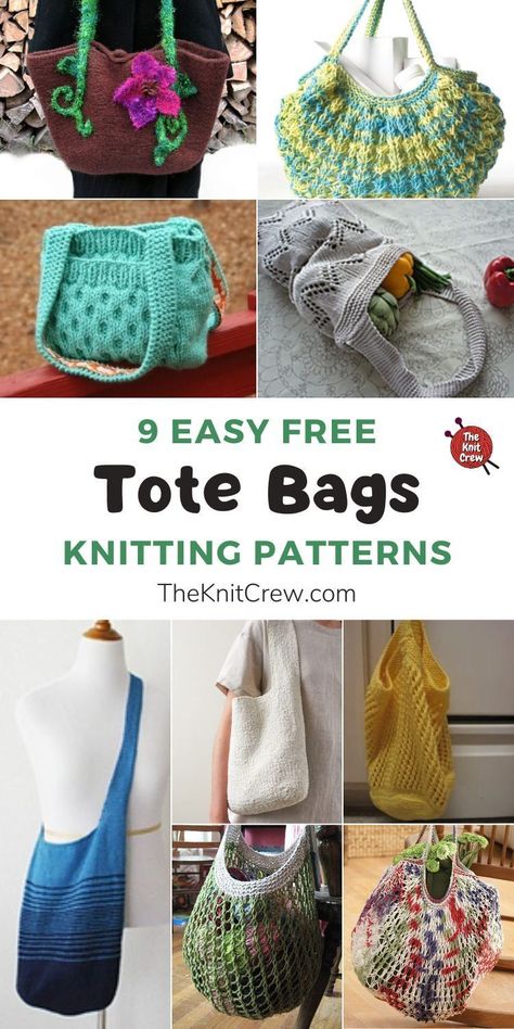 Easy Tote Bag Pattern Free, Knitting Tote Bag Pattern, Tote Bag Patterns, Crochet Tote Bag Pattern, Knitting Projects Free, Knitting Bag Pattern, Tote Bag Pattern Free, Knitting Tote Bag, Knitting Tote