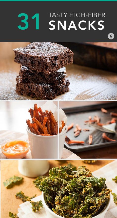 31 Surprising High-Fiber Snacks #highfiber #healthy #snacks High Protein High Fiber, High Fiber Snacks, Fiber Snacks, Healthy Homemade Snacks, Bean Brownies, Snacks Healthy, Recipes Snacks, Food Lunch, High Fiber Diet