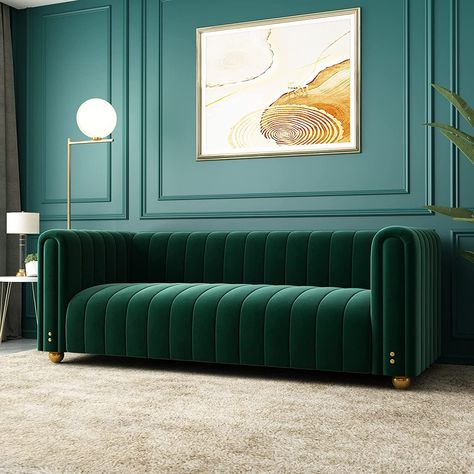 Green Velvet Couch, Luxury Velvet Sofa, Modern Couches Living Room, The Big Comfy Couch, Small Sectional Sofa, Latest Sofa Designs, Modern Sofa Couch, Green Couch, Velvet Couch