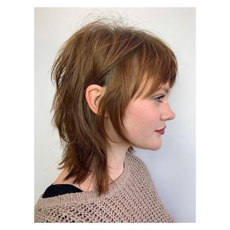 Super Short Wolfcut, Ginger Mullet, Mullet Plus Size, Mullet Haircut Woman, Mullet Haircut, Shaggy Hair, Shag Hairstyles, Edgy Hair, Shag Haircut