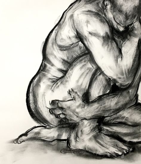 Human Figure Sketches Charcoal, Charcoal Drawings Of People, Surrealism Charcoal, Charcoal Art Sketches, Dark Charcoal Art, Life Drawing Sketches, Charcoal Figure Drawing, Charcoal Artwork, Male Figure Drawing