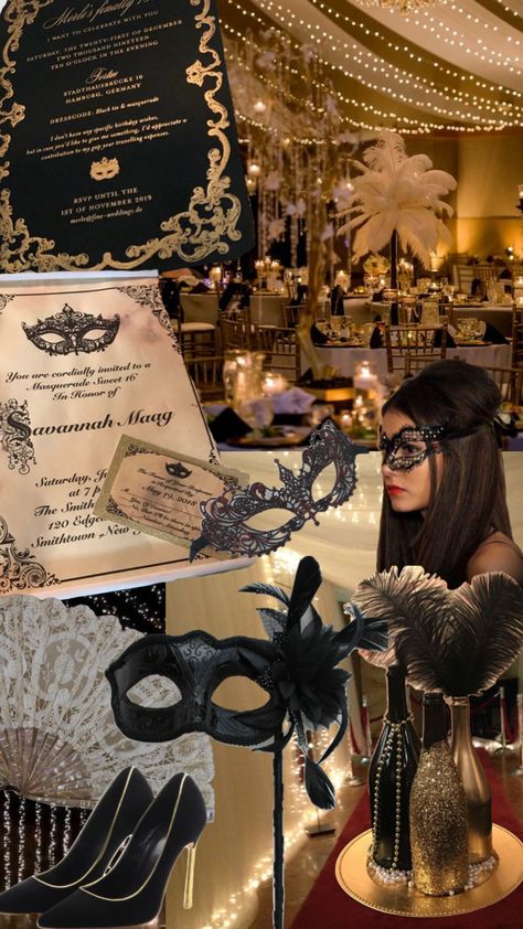 Mascara Ball Masquerade Theme, 1920s Masquerade Ball, Masquerade Ball Themed Party, Masquerade Ball Mood Board, Masquerade Themed Quinceanera, Masquerade Ball Homecoming, Prom Ideas Theme Masquerade, Masked Ball Party Masquerade Theme, Masquerade Date Party