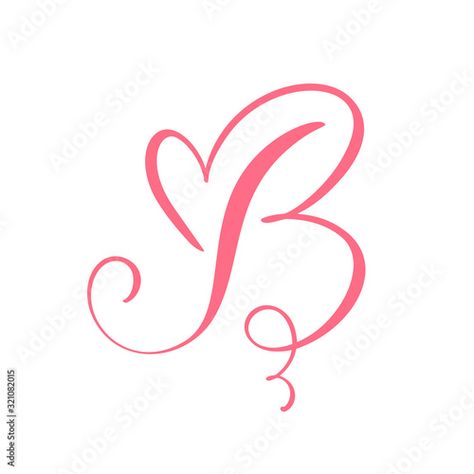 Letter B Calligraphy, Calligraphy H, B Letter Design, B Calligraphy, Monogram Tattoo, Floral Monogram Letter, Lettering Styles Alphabet, Page Decoration, B Tattoo