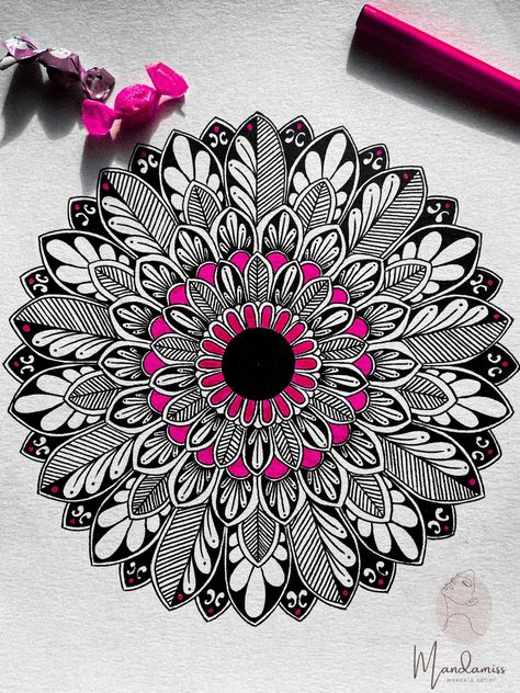 Colour Full Mandala Art, Music Art Drawing Creative, Mandala Drawing Colourful, Sketch Mandala, Coloured Mandala, Badtameez Dil, Watercolor Mandala, Pen Art Work, Easy Mandala Drawing