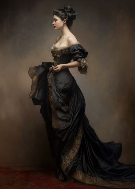 Art you love can be yours in a minute. Click, buy, download - no waiting! Inside you will find a downloadable file - jpg 19 mb Woman In Black Dress, Elegant Gowns, A Night At The Opera, Woman In Black, Michael Smith, Vintage Woman, Gowns Of Elegance, Vintage Beauty, Digital Art Prints