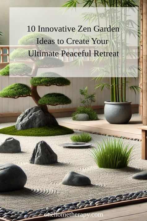 Transform your backyard into a serene oasis with our "10 Innovative Zen Garden Ideas to Create Your Ultimate Peaceful Retreat." 🌿 From tranquil water features to minimalist rock designs, discover creative tips that will help you craft your perfect Zen space. Click to learn more and start your journey to serenity today! #ZenGarden #HomeDesign #DIY #PeacefulRetreat Simple Zen Garden, Zen Garden Design Small, Zen Backyard Ideas, Zen Garden Plants, Zen Garden Backyard, Modern Zen Garden, Zen Backyard, Indoor Zen Garden, Zen Garden Ideas