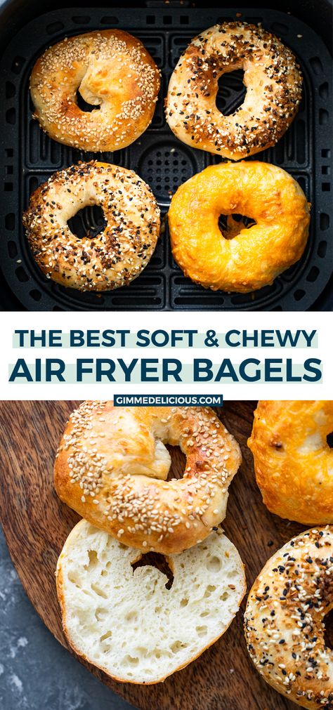 Air Fryer Toddler Meals, Bagels Air Fryer, Air Fryer Bagels, Bagels Easy, Easy Air Fryer Meals, Air Fryer Meals, Gimme Delicious, Truck Living, Pantry Recipes