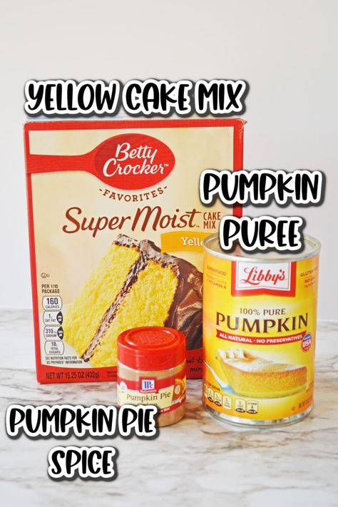 These cake mix pumpkin muffins are so tasty, they may just become one of your new favorite pumpkin recipes. With moist pumpkin cake and warm spices, they're not only delicious, but so easy that you can whip up this freshly baked treat any time a pumpkin craving hits! Cake Mix Pumpkin Muffins, Pumpkin Cake Mix Muffins, Cake Mix Pumpkin, Easy Pumpkin Muffins, Moist Pumpkin Cake, Sugar Free Yellow Cake, Pumpkin Cake Mix, Yellow Cake Mix Recipes, Canned Pumpkin Recipes