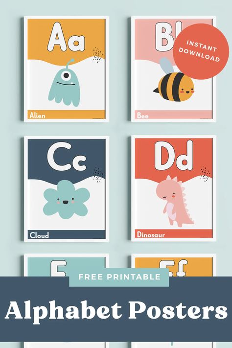 Language Classroom Decor, Printable Abc Letters, Free Alphabet Printables, Free Printable Alphabet, Alphabet Posters, Abc Printables, Printable Alphabet Letters, Free Printable Letters, Letters Of The Alphabet