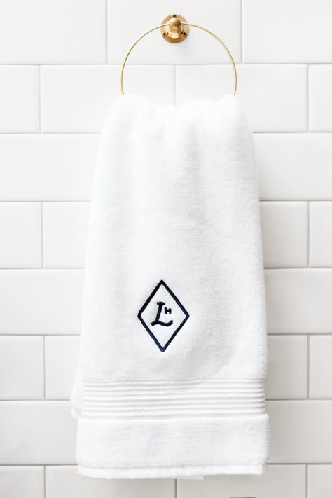 the-lokal-hotel-towel - Design Milk Jersey Ice Cream Co, Classic Hotel, Hotel Linen, Resort Logo, Hotel Towels, Hotel Logo, Towel Embroidery, Hotel Branding, Mcgee & Co