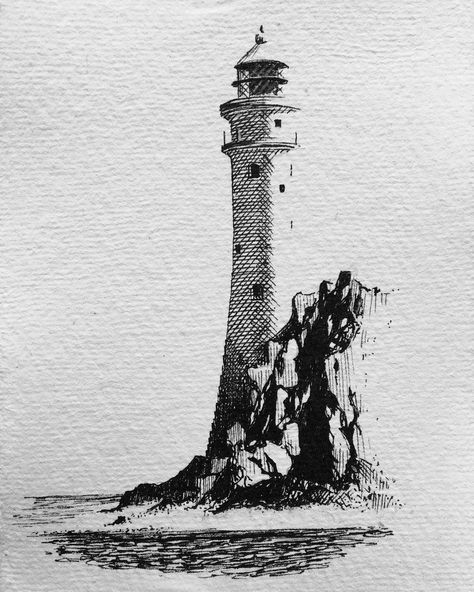 Brian on Instagram: “Fastnet Rock Lighthouse, Ireland. I always think Tuesdays are a good day for drawing lighthouses, but then again any day is a good day for…” Lighthouse Drawing Sketch, Lighthouse Ireland, Lighthouse Sketch, Lighthouse Drawing, Lighthouse Tattoo, Lighthouse Pictures, Nautical Tattoo, Architecture Sketchbook, House Drawing