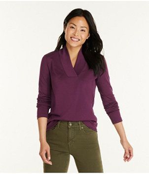 Shop All Women's Clothing Overshirt Women, Knit Tops, Plaid Flannel Shirt, Knit Tees, Women's Shirts, L L Bean, Pima Cotton, Women Long Sleeve, Cotton Tee