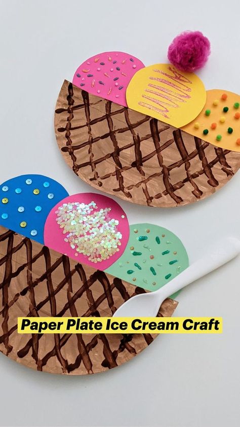 Ice Cream Craft, Summer Preschool Crafts, Ice Cream Month, Ice Cream Crafts, National Ice Cream Month, Babysitting Crafts, Ice Cream Art, Summer Camp Crafts, Toddler Arts And Crafts