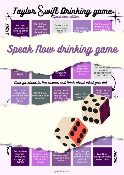 Taylor Swift Inspired Speak Now Party Drinking Board Game Swiftie Gift Bachelorette Birthday Printable Taylor Swift DIGITAL - Etsy Taylor Swift Drinking Game, Taylor Swift Drinks, Speak Now Party, Swiftie Sleepover, Printable Taylor Swift, Drinking Board, Drinking Board Games, Taylor Swift Inspired, Taylor Swift Party