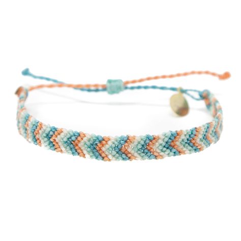 Beach Girl Style, Woven Friendship Bracelets, Chevron Friendship Bracelet, Chevron Friendship Bracelets, Teal Chevron, Bracelets Adjustable, Bff Birthday Gift, Bff Birthday, Macrame Bracelet