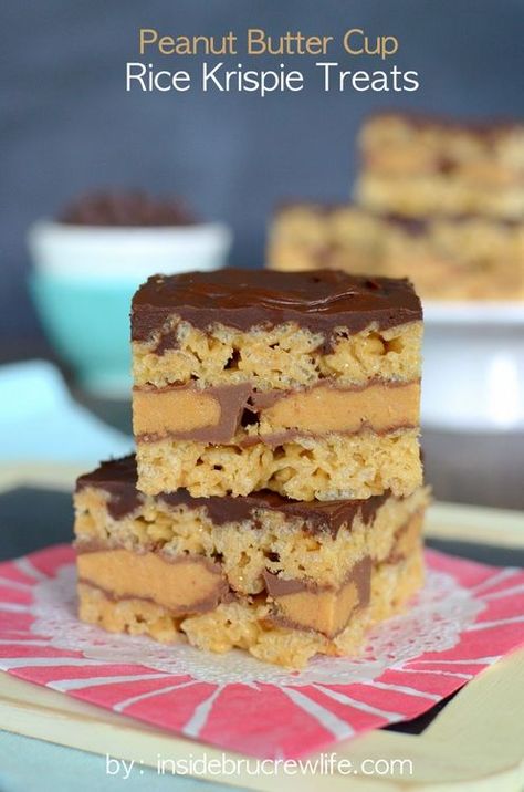 Stuffed Desserts, Peanut Butter Rice Krispie Treats, Rice Krispie Bars, Krispie Treats Recipe, Fingerfood Party, Krispies Treats, Cereal Treats, Butter Bars, Rice Krispy