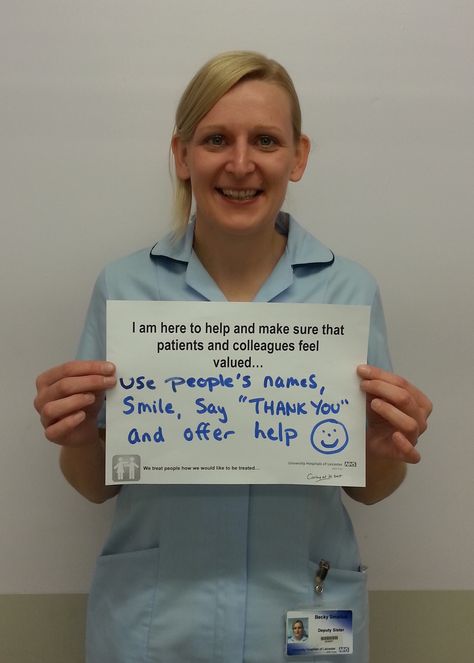 Becky Smailus, Staff Nurse in ED: "Use people's names, smile, say "thank you" and offer help. :-)" Nurse Becky, Staff Nurse, People Names, Helping People, Thank You, Feelings, Quick Saves