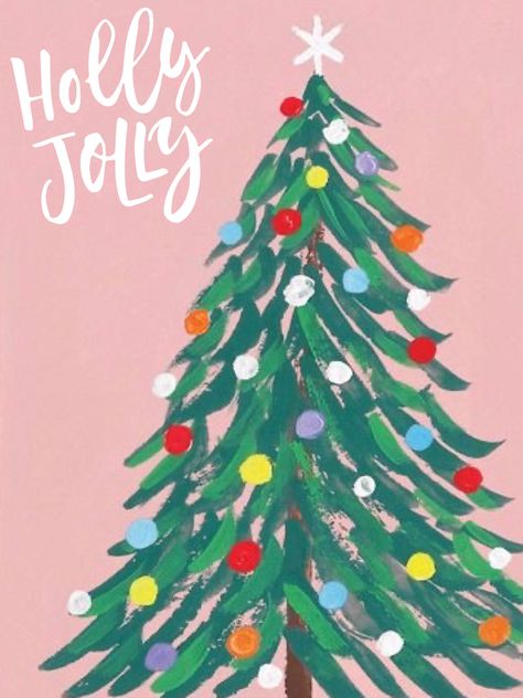 Easy Things To Paint Christmas, Easy Canvas Art Christmas, Easy To Paint Christmas Canvas, Small Canvas Christmas Ideas, Holiday Canvas Painting Ideas Easy, Girly Christmas Paintings, Paint Christmas Canvas, Painting Ideas Easy Simple Christmas, Easy Christmas Things To Paint