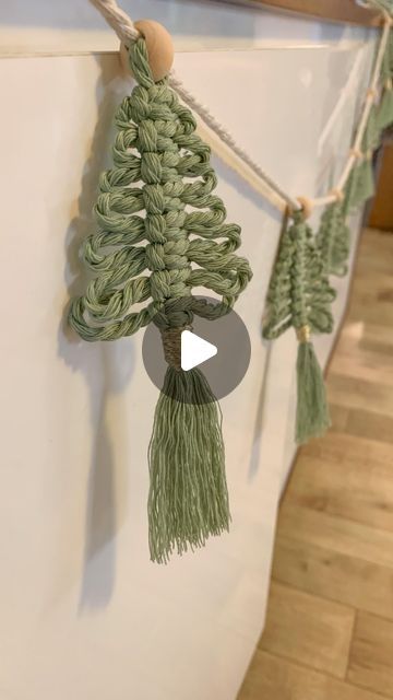 Macrame Christmas Tree garlands by Cord & Clove Christmas Macrame Garland, Macrame Tree Garland Diy, Macrame Tree Garland, Macrame Christmas Tree Garland, Macrame Garland Christmas, Macrame Christmas Garland, Christmas Tree Macrame, Macrame Crafts, Macrame Christmas Tree