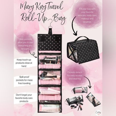 New Mary Kay Travel Bag Mary Kay Travel Roll Up Bag, Mary Kay Office Organization, Mary Kay Business Tools, Mary Kay Moisturizer, Mary Kay Gift Sets, Mary Kay Printables, Mary Kay Office, Mary Kay Products, Mary Kay Lipstick