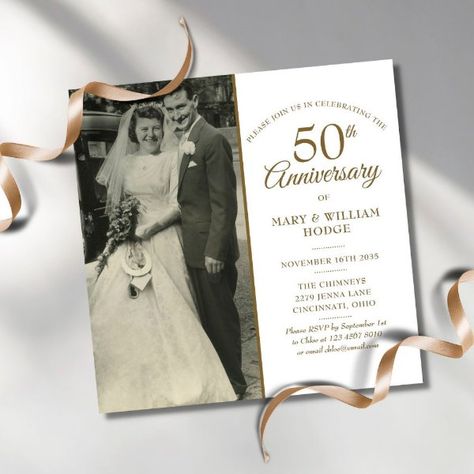 Confetti Wedding Photo, 70th Wedding Anniversary, 50th Anniversary Invitations, Square Invitation, 50 Golden Wedding Anniversary, Heart Wedding Invitations, Anniversary Party Invitations, Wedding Announcement Cards, Wedding Anniversary Photos