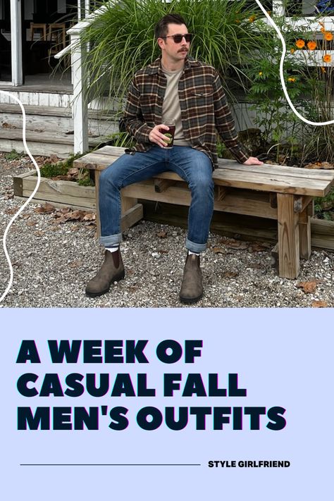 Men’s Casual Fall Outfits 2024, Men’s Fall Clothes Casual, Fall Outfits Guys, Mens Workwear Style, Maine Outfits, Fall Clothing Styles, Layering Outfits Men, Clothing Styles For Men, Layering Clothing