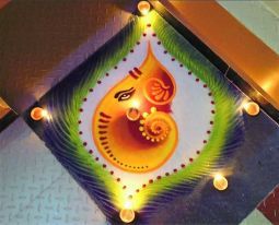 Ganesha Rangoli, Rangoli Designs For Competition, Indian Rangoli Designs, Rangoli Designs Simple Diwali, Latest Rangoli, Easy Rangoli Designs Diwali, Rangoli Designs Latest, Simple Rangoli Designs Images, Rangoli Patterns