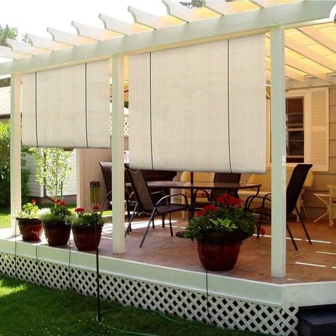 5 Best Pergola Covers | Family Handyman Store Pergola, Exterior Blinds, Porch Pergola, Deck Shade, Cordless Roller Shade, Shade Screen, Patio Blinds, Pergola Diy, Privacy Shades