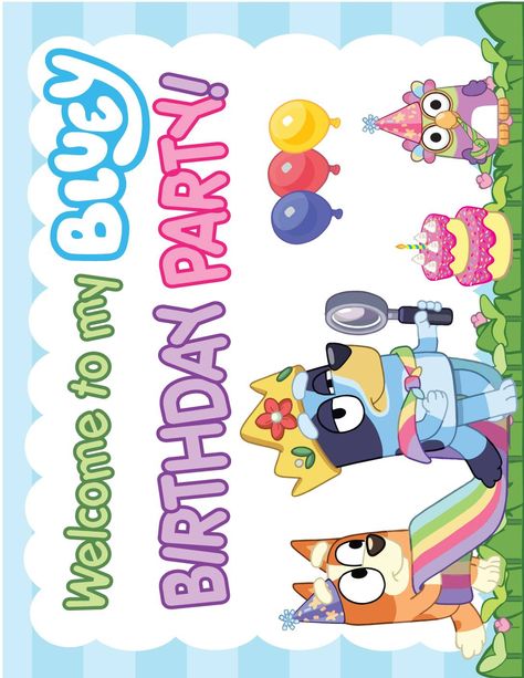 Printable Bluey, Bluey Birthday Party, Bingo Party, Bluey Party, Kids Colouring, 5th Birthday Party Ideas, Bluey Birthday, 2nd Birthday Party Themes, Kids Birthday Themes