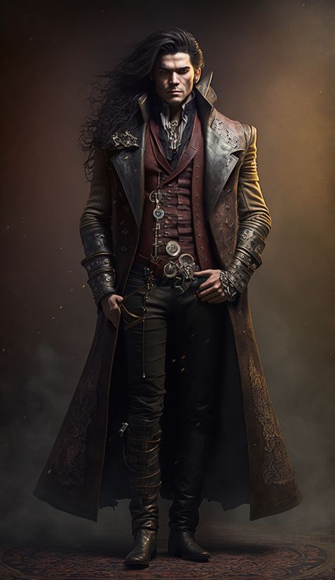 Steampunk man created with AI by Amanda Church Steampunk Mens Fashion Victorian, Gothic Steampunk Men, Steampunk Man Art, Gothic Victorian Character Design Male, Steampunk Villian, Men’s Steampunk Outfits, Vampire Steampunk, Steampunk Aristocrat Character, Dark Steampunk