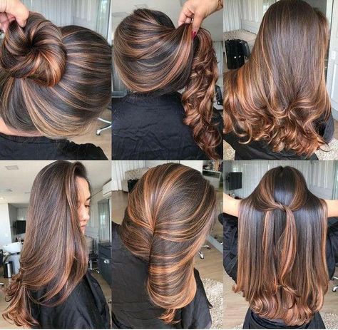 Balyage Long Hair, Hairstyles Trending, Rambut Brunette, Brown Hair Looks, Brunette Hair With Highlights, Highlights For Brunettes, Summer Hair Highlights, Caramel Highlights, Long Hair Color