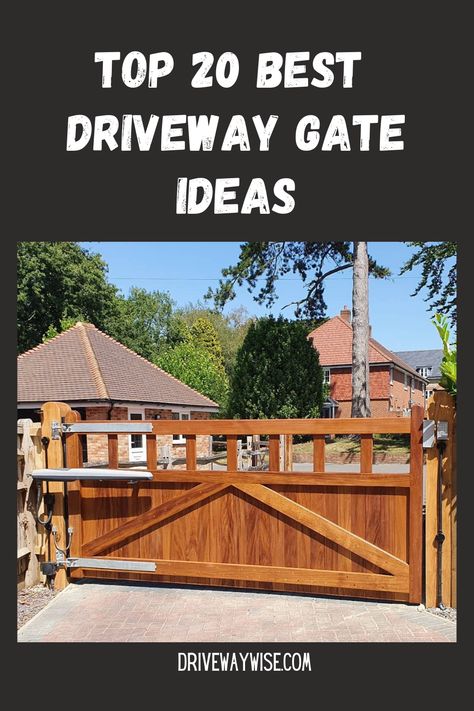 Get inspired by these driveway gates. Protect your home with a wooden driveway gate, a metal driveway gate or a aluminium gate for your driveway. There are many design options and many metal gates are handmade. Create curb appeal for your home by installing a driveway gate or garden gate. Not only are you more protected, but you are also increasing the value of your home. We have put together a list of the very best styles, materials and design available in driveway gates today! Wedding Gate Decor, Driveway Gate Ideas, Driveway Gate Diy, Balloon Gate, Flower Gate, Entrance Gates Driveway, Electric Driveway Gates, Aluminum Driveway Gates, Wood Gates Driveway