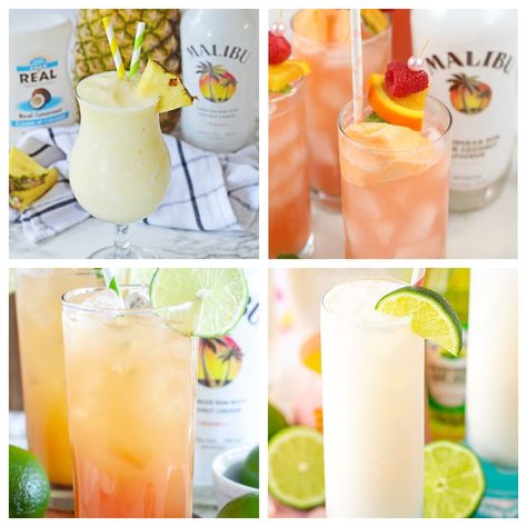 Cocktails With Malibu, Malibu Rum Cocktails, Cocktails With Malibu Rum, Bubbly Brunch, Grapefruit Water, Easter Cocktail, Malibu Cocktails, Cranberry Juice And Vodka, Pretty Cocktail