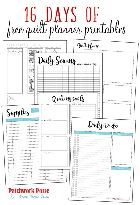 Inbox Planner Printable Free, Free Quilting Patterns Printables, Quilting Journal, Planner For Moms, Sewing Planner, Quilt Journal, Free Planner Pages, Printables Planner, Quilt Planner