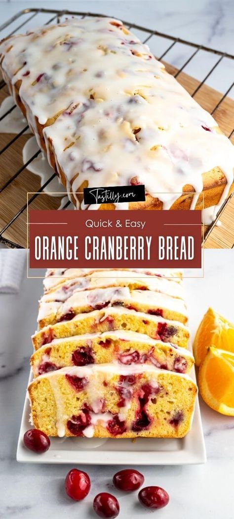 Quick+&+Easy+Homemade+Orange+Cranberry+Bread+via+@tastillyb Orange Cranberry Bread, Orange Bread Recipe, Cranberry Bread Recipes, Orange Bread, Chocolate Cranberry, Cranberry Orange Bread, Orange Cranberry, Homemade Bread Easy, Cranberry Bread