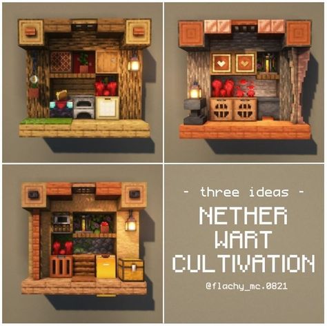 Nether Design Minecraft, Minecraft Interior Ideas, Minecraft Steampunk, Mc Builds, Minecraft Interior, Minecraft Structures, Minecraft Interior Design, Minecraft House Plans, Minecraft Cottage