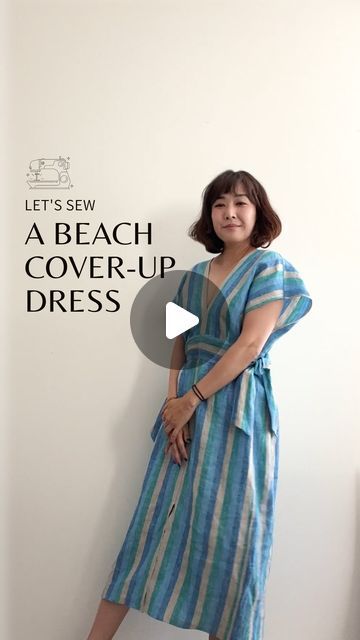 Sew Beach Cover Up, Beach Coverup Pattern Sewing, Swimsuit Coverups Diy, Diy Swimsuit Cover Up, Beach Sewing Projects, Diy Beach Cover Up, Beach Dresses Diy, Beach Coverup Pattern, Summer Dresses Diy