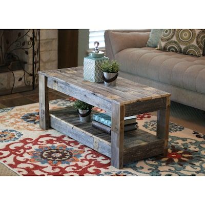 Coffee Table Inspiration, Diy Muebles Ideas, Coffee Table With Shelf, Reclaimed Wood Coffee Table, Coffee Table Farmhouse, Rustic Coffee Tables, Table Inspiration, Solid Wood Coffee Table, Table Cafe