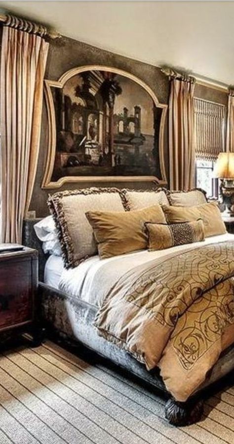 Old World, Mediterranean, Italian, Spanish & Tuscan Homes & Decor: Spanish Style Bedroom, Tuscan Bedroom, Tuscany Decor, Tuscan Design, Mediterranean Home Decor, Tuscan House, Spanish Style Homes, Mediterranean Decor, World Decor