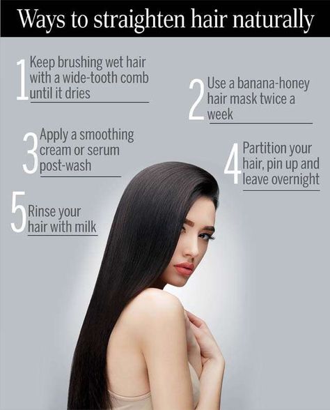 Straighten Hair Naturally, Straight Hair Tips, Straightening Natural Hair, Straighten Hair, Natural Straight Hair, Hair Care Remedies, Hair Without Heat, Hair Mask For Damaged Hair, Diy Hair Treatment