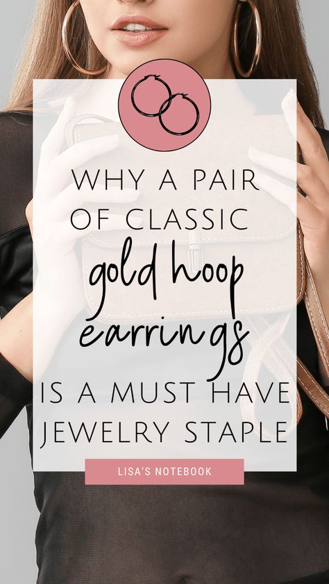 Why gold hoop earrings are a classic accessory worth investing in * | Lisa's Notebook Gold Hoop Earrings Outfit Casual, Earrings Aesthetic Gold, Gold Hoops Aesthetic, Gold Hoop Earrings Aesthetic, Gold Hoop Earrings Outfit, Hoops Aesthetic, Hoop Earrings Aesthetic, Gold Quotes, Aesthetic Gold