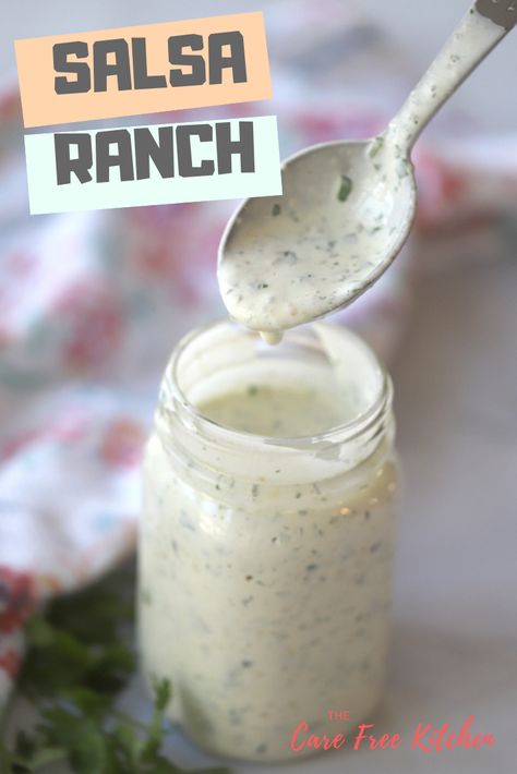 This Salsa Ranch Dressing Recipe is perfect for salads, quesadillas, or as a dip for chicken fingers.  Included is also an easy ranch dressing recipe.  This will soon become your go-to, how to make home-made ranch dressing, recipe. #dressing #salad #ranch #salsa #mix #ranchmix #homemade Salsa Ranch Dressing Recipe, Chilis Ranch Recipe, Mazzios Ranch Recipe, Southwest Ranch Dressing Recipe, Spicy Ranch Dressing Recipe, Dill Ranch Dressing, Salsa Ranch Dressing, Light Ranch Dressing, Spicy Ranch Dressing