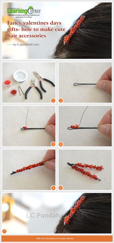 How to Make Beaded Hair Accessories- DIY Cute Beaded Bobby Pin for Valentine’s Day Bobby Pins Diy, Hair Pins Diy, Beaded Hair Pins, Beaded Hair Clips, Bead Hair Accessories, Beaded Hair, Handmade Hair Clip, Diy Bricolage, Handmade Hair Accessories