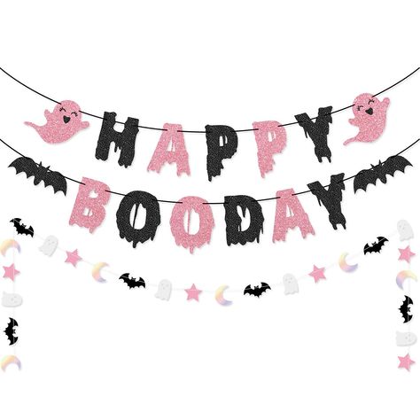 Balloon Decorations Graduation, Happy Boo Day, Halloween Birthday Party Decorations, Outdoor Halloween Parties, Halloween First Birthday, Halloween 1st Birthdays, Halloween Gender Reveal, Birthday Party Images, Halloween Tablecloth